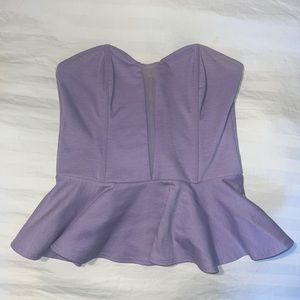 Strapless peplum top